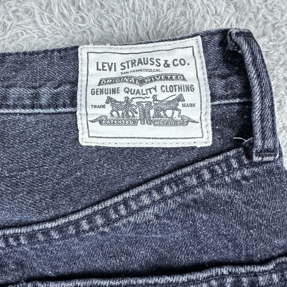 Levi's Women 27 Ribcage Straight Wellthread Black Denim Jeans Hemp‎ Cotton Blend